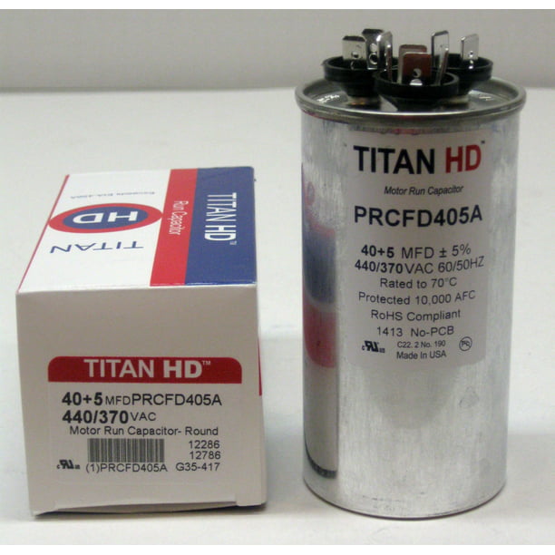 Mars 12786 440v 40 5.0 MFD Round Dual Run Capacitor for sale online
